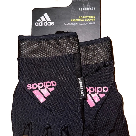 adidas Accessories - NWT Adidas Aeroready Adjustable Essential Gloves Black & Pink Training Gloves